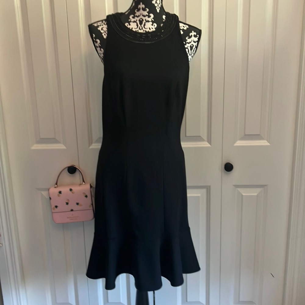 Just listed😱 fabulous fit & flair LBD w/beading & slight ruffle